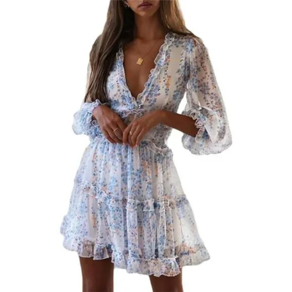 cute flowy mini dresses Evening Dresses for Women Plus Size Elegant Flowy V Neck Black main image 1